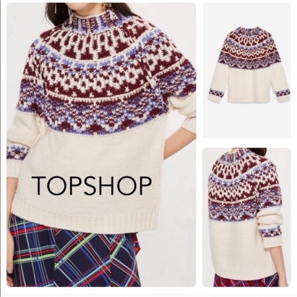 Topshop Sweaters - Topshop Nordic Icelandic Loose Knit Sweater